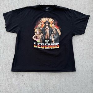 WWE Legends Graphic T Shirt Black -Mens 2XL Undertaker Stone Cold Bret Hart 2018